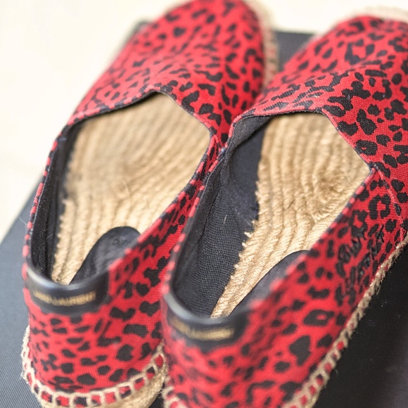 Saint Laurent Animal Print Flat Espadrilles - Picture 10 of 11